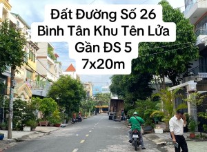 Bán đất đường số 26, Bình Tân khu Tên Lửa, 7x20m, 15.8 tỷ, vị trí đẹp
