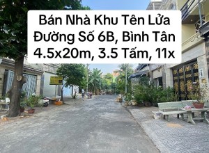 Bán nhà giá rẻ đường số 6B, Bình Tân khu Tên Lửa, 4.5x20m, 3.5 tấm, gần chợ Cây Da Sà
