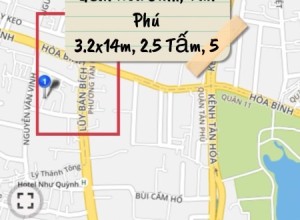 Bán nhà Hoành Xuân Hoàng, Tân Phú, 3.2x14m, 2.5 tấm, 5.1 tỷ, gần Hoà Bình