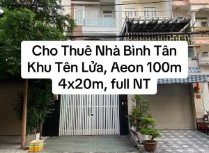 Cho thuê nhà đường Số 15a, Khi Tên Lửa, 4x20m, full nt, Aeon 100m