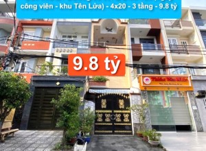 Bán nhà MT Đường số 33, Q Bình Tân (ngay công viên - khu Tên Lửa) -  4x20 -  3 tầng - 9.8 tỷ