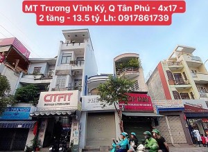 Bán nhà MTKD Trương Vĩnh Ký, Q Tân Phú -  4x17.2  -  2 tầng - 13.5 tỷ