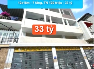 Bán nhà Hẻm 8m Thoại Ngọc Hầu, Q Tân Phú - 12x18m - 7 tầng, TN 120 triệu - 33 tỷ