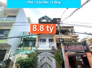 Bán nhà MT Trần Văn Giáp, P Hiệp Tân, Q Tân Phú - 3.5x19m - 3 tầng