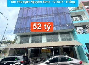 Bán nhà MTKD Phạm Vấn, P Phú Thọ Hoà, Q Tân Phú (gần Nguyễn Sơn) - 13.5x17 - 6 tầng