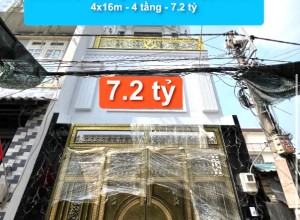 Bán nhà MT Đường số 25, BHHA , Q Bình Tân - 4x16m - 4 tầng - 7.2 tỷ