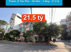 Bán nhà căn góc 2 MT Nguyễn Hậu, P Tân Thành, Q Tân Phú - 10x16m - 3 tầng - 21.5 tỷ