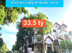 Căn góc 2 MTKD Diệp Minh Châu, Q Tân Phú - 13.7x17.6m - 4 tầng, TN 100 triệu - 33.5 tỷ