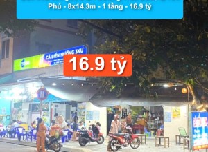 Bán nhà căn góc 2 MT Lương Trúc Đàm, Q Tân Phú - 8x14.3m - 1 tầng - 16.9 tỷ