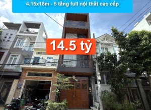 MT Huỳnh Văn Một, P Hiệp Tân, Q Tân Phú - 4.15x18m - 5 tầng full nội thất cao cấp