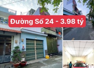 Bán nhà MTNB Đường số 24, Q Bình Tân - 4x12.5m - 1 tầng - 3.99 tỷ