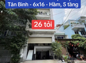 Bán nhà Hẻm 10m Bàu Cát 2, Q Tân Bình - 6x16m - Trên 5 tầng - 26 tỷ