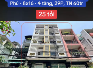 Bán nhà Hẻm 8m Tân Sơn Nhì, Q Tân Phú - 8.02x16m - 5 tầng - 25 tỷ