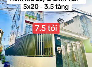 Bán nhà Hẻm 6m Mã Lò góc ❤️, Q Bình Tân - 5x20m - 4 tầng - 7.5 tỷ