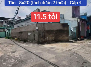 Bán nhà Hẻm 8m Tân Hoà Đông ❤️ góc, Q Bình Tân - 8x22m - Đất - 11.5 tỷ